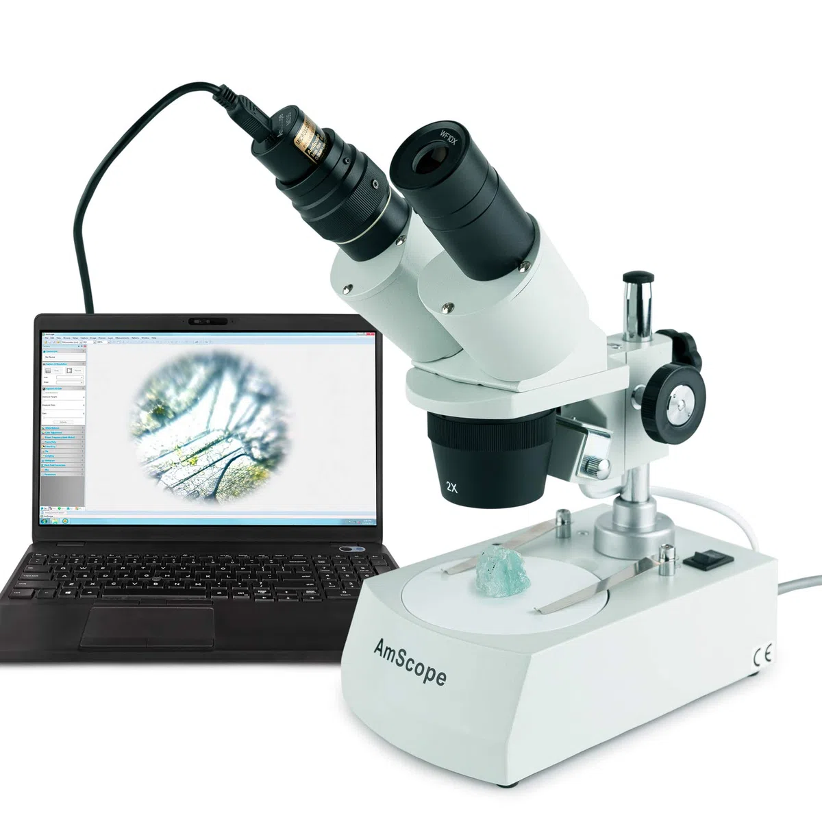 AmScope SE306R-PE-20X ​​40X Microscopio est-reo Dos Luz Con Usb de la c-mara