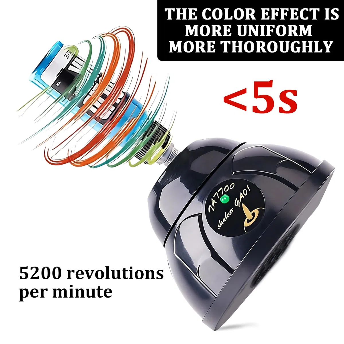 Vortex - Mezclador giratorio de 5200 rpm, mezclador Vortex, potente mini coctelera de pintura, función táctil, mezclador de tinta eléctrica multiusos para salones de uñas, salones de belleza