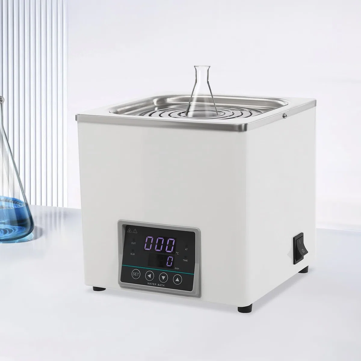 Calefactor de baño maría, regulador de temperatura, recipiente de acero inoxidable, placa de calentamiento al baño maría, capacidad 3 l, 220 V, 300 W, para experimentos químicos