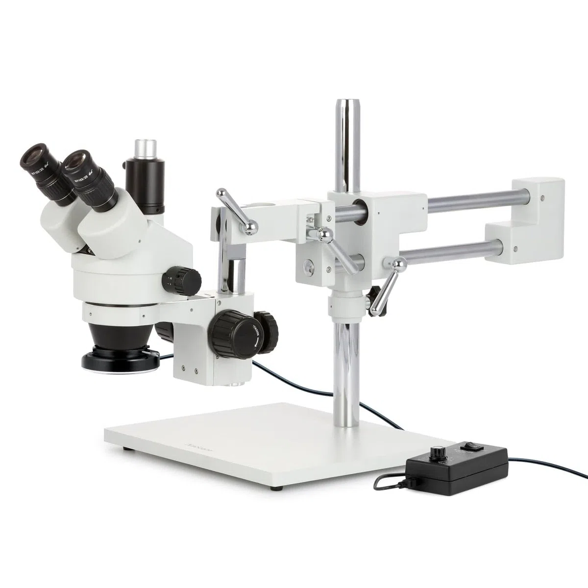 AmScope SM-4TZ-144-5MT - Microscopio estéreo (144 Luces LED y cámara Digital de 5 Mpx, 3,5X-90X), Color Blanco
