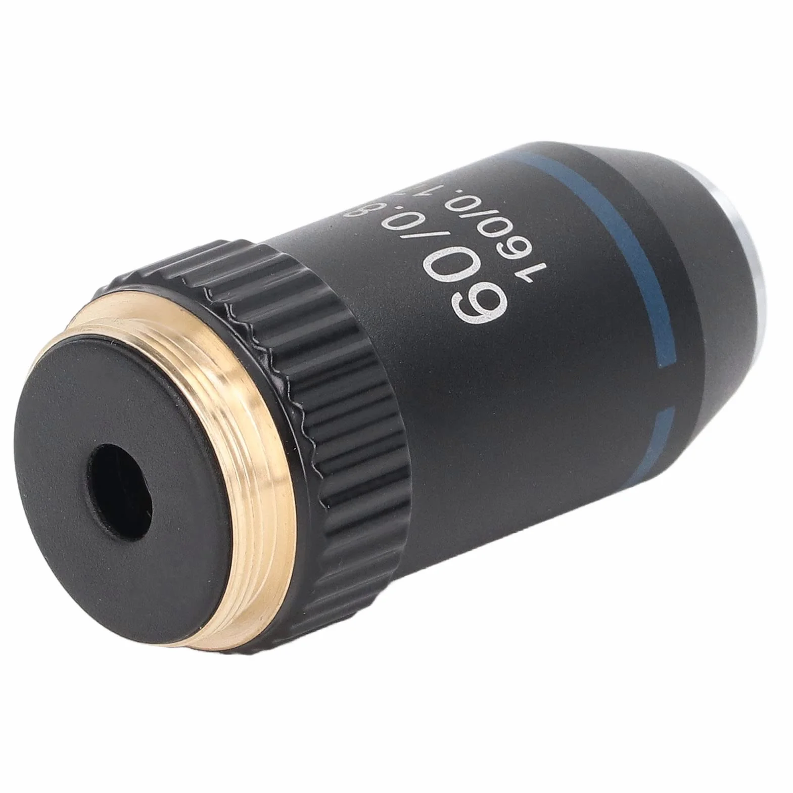 Lente objetivo de microscopio, microscopio acromático 60X, dispositivo de protección de resorte para biología