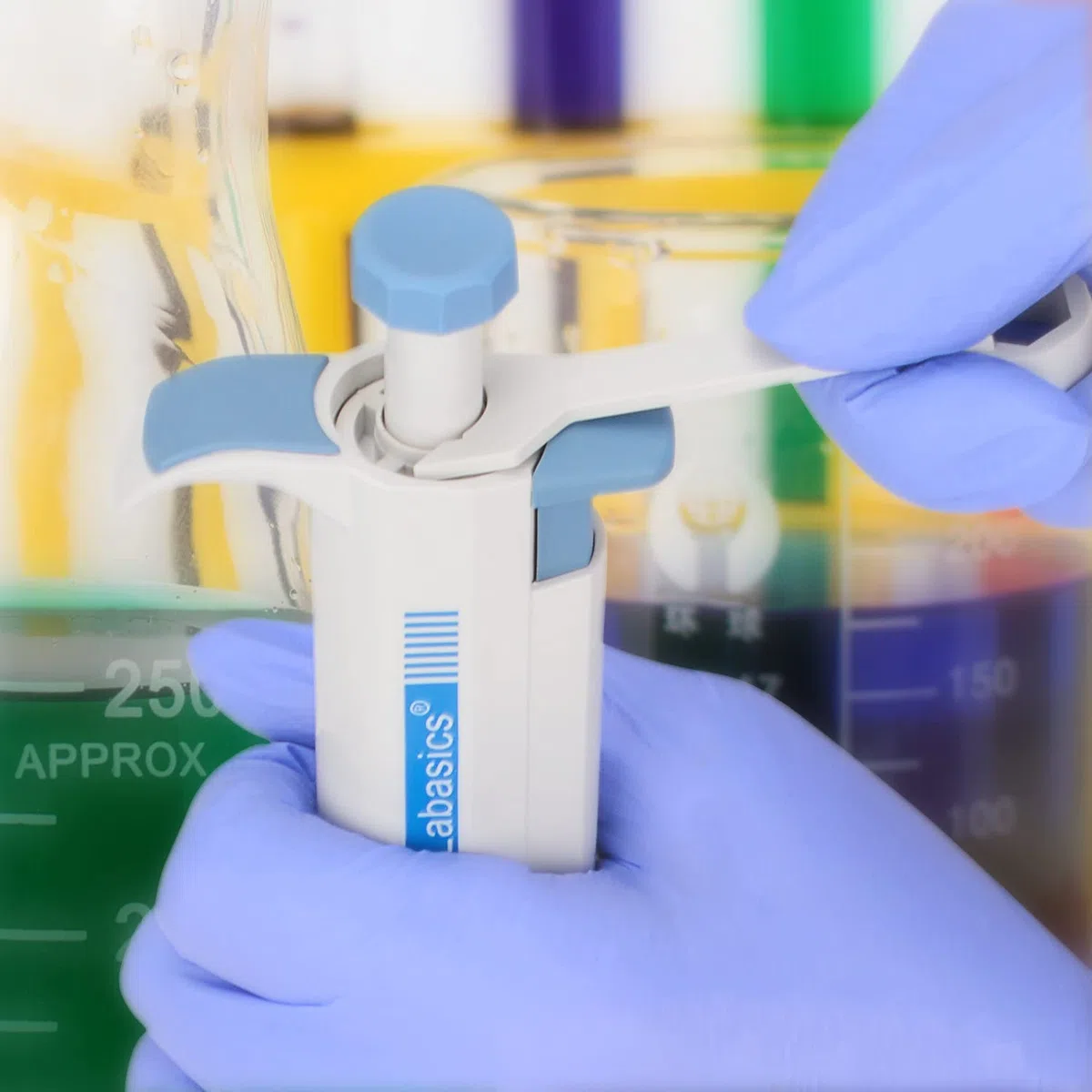 Labasics Pipetas Monocanal, Pipeta Manual de Micropipeta de Volumen Variable Ajustable con Cono de Punta Reemplazable para Investigación de Laboratorio, 100-1000 µL