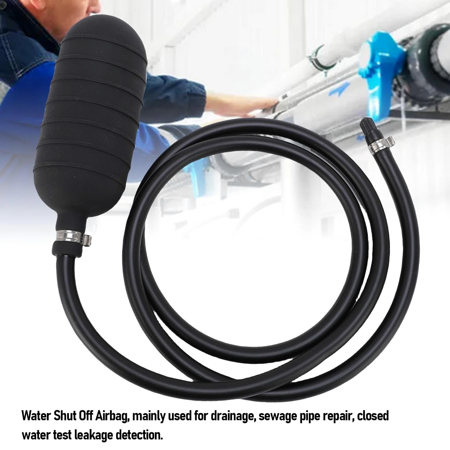 Akozon Tapón de Tubería Inflable de PVC con Bolsa de Aire con Cierre de Agua: Bolsa de Aire de Prueba de Agua Cerrada para Mantenimiento de Tuberías y Detección de Fugas (70mm)