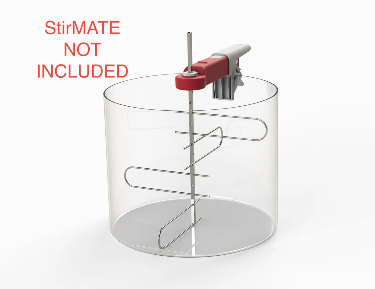 StirMATE Accesorio agitador de acero inoxidable OMNI-XL para macetas de hasta 5 galones.