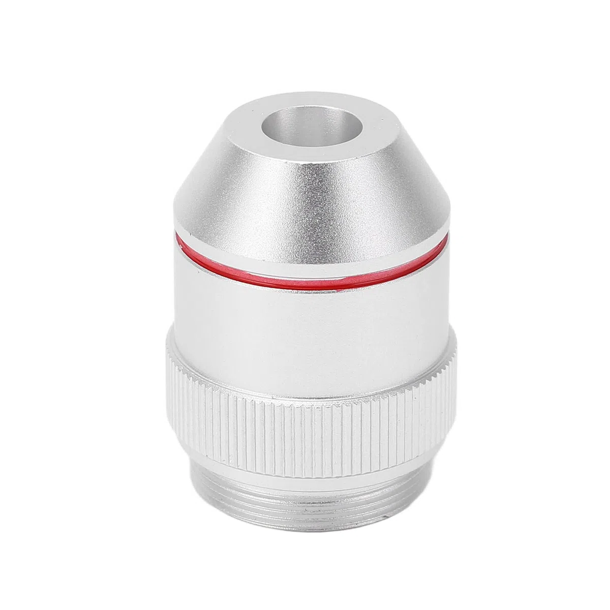 Lente de Objetivo de Microscopio, Objetivo de Baja Potencia Acromático Vidrio óptico Profesional 1X Metal para Microscopio Biológico