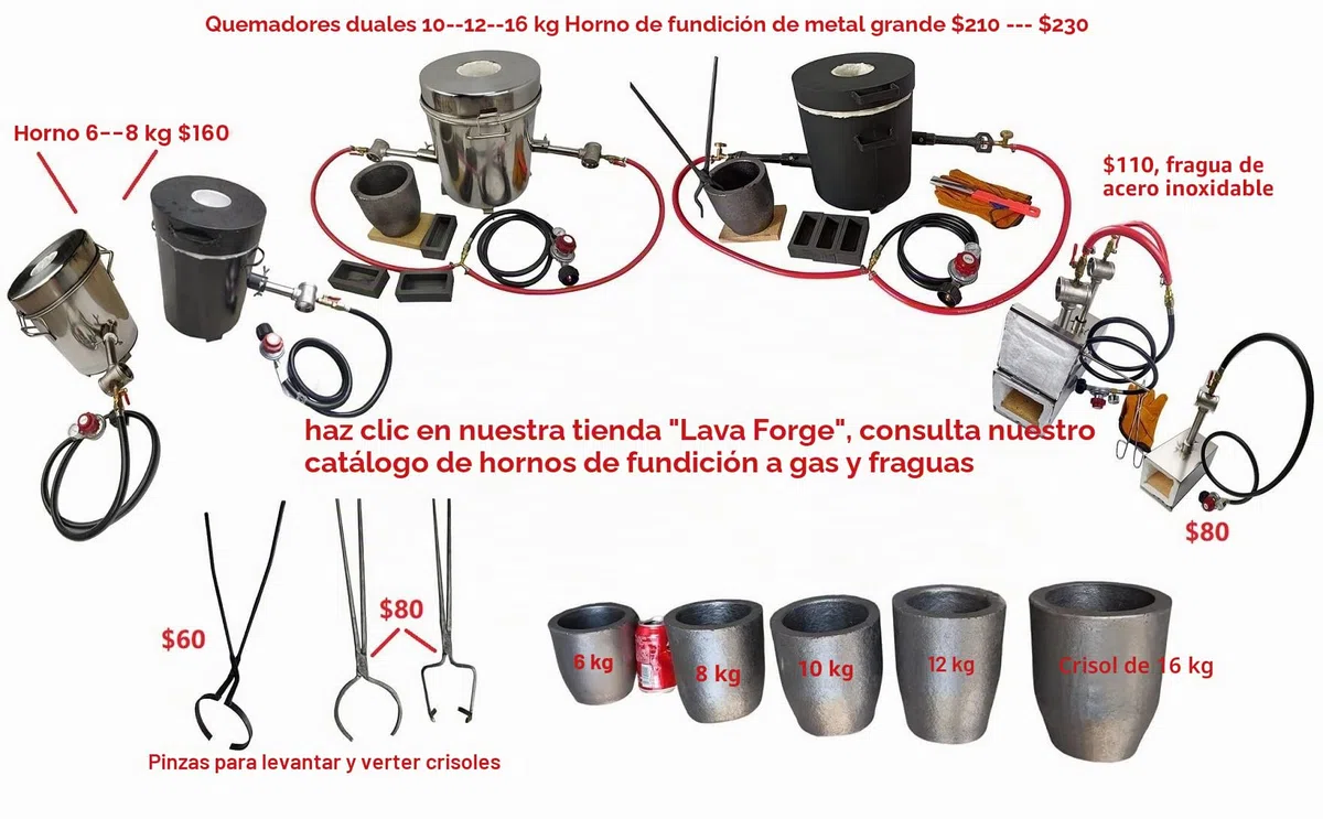 Quemador de gas para forjas de gas, 100.000 BTU, válvula de aguja de latón, propano de alta presión, GLP, gas butano, tubo de alimentación de 20,32 cm de largo