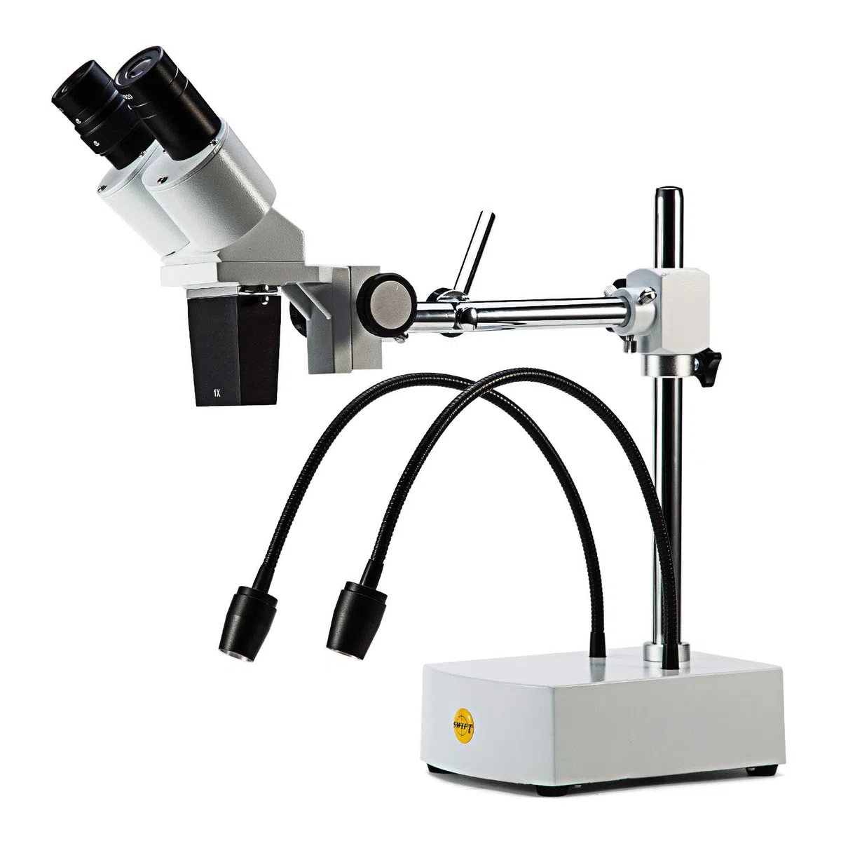 SWIFT S41-20 Microscopio estéreo profesional binocular Aumento 10X-20X con oculares 10X y 20X, 2 LED flexibles, brazo giratorio y cámara
