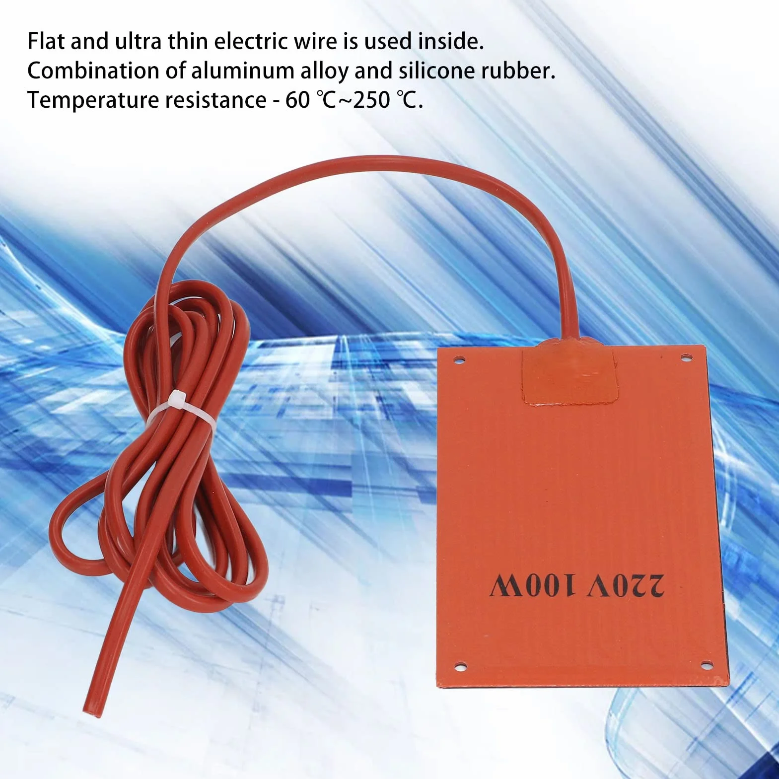 Esterilla Calefactora de Silicona, 60℃ a 250℃ de Resistencia a La Temperatura, Funcionamiento Estable, AC 220V 90 X 150mm Esterilla Calefactora para Calentar y Deshumidificar Varios Armarios(100W)