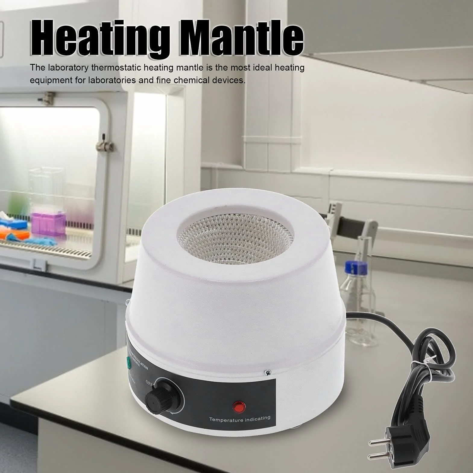 Tissting Manto Calefactor con Agitador Magnético, Termostato Ajustable Preciso Control Temperatura 250ml para Laboratorios Universitarios y Experimentos Científicos