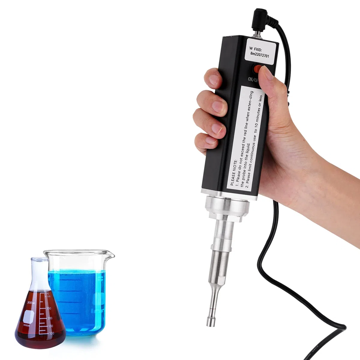 MXBAOHENG Homogeneizador Ultrasónico Portátil de Mano Homogeneizador de Laboratorio para Extracción Celular, Emulsificación y Homogeneización (500W 10mL~500mL)