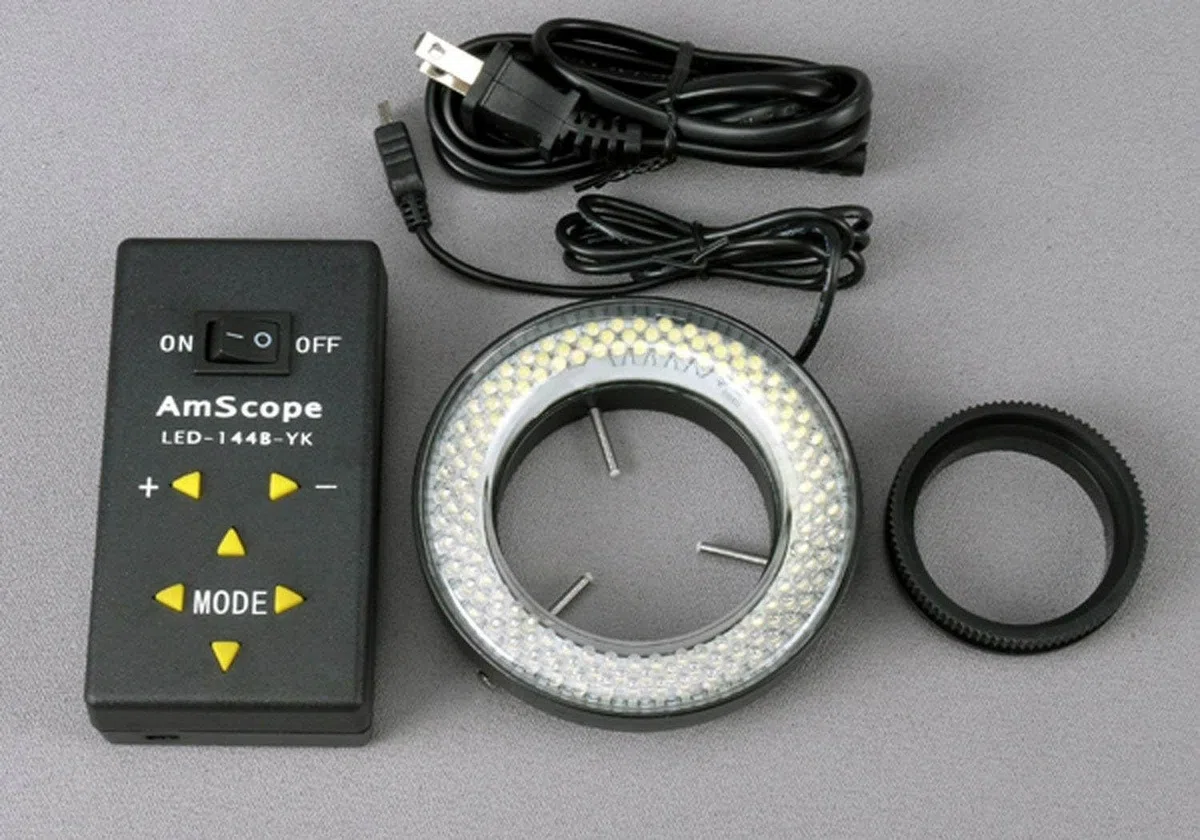 144 Anillo Horno-Zona microscopio LED con Adaptador
