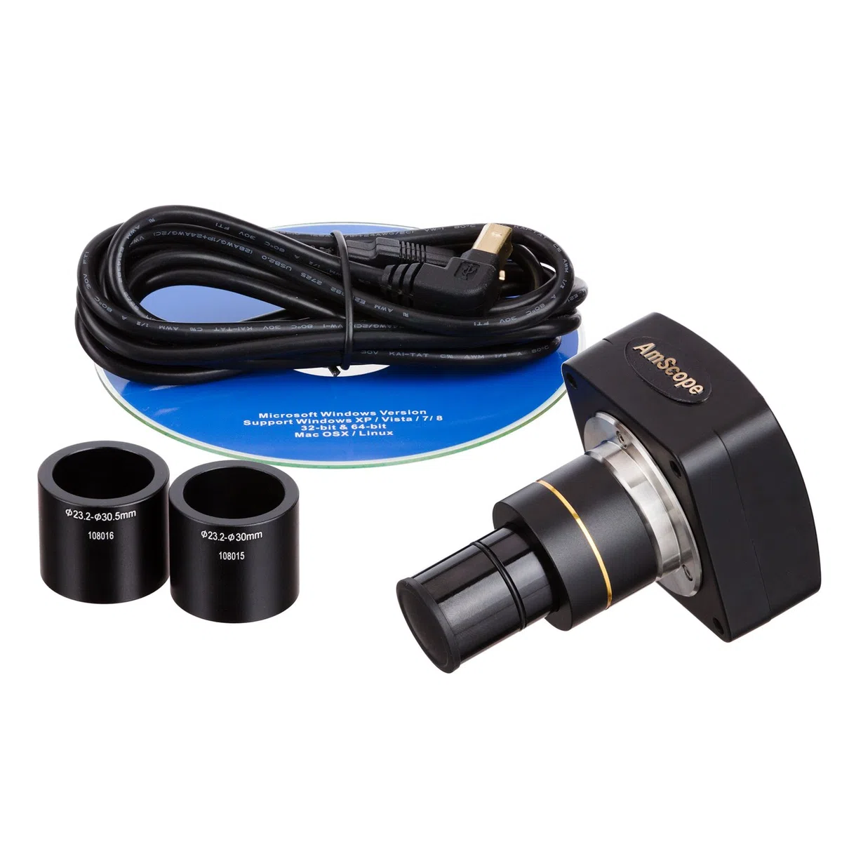 AmScope - 10 MP USB 2.0 Color CMOS C-Mount Microscope Camera with Reduction Lens - MU1000