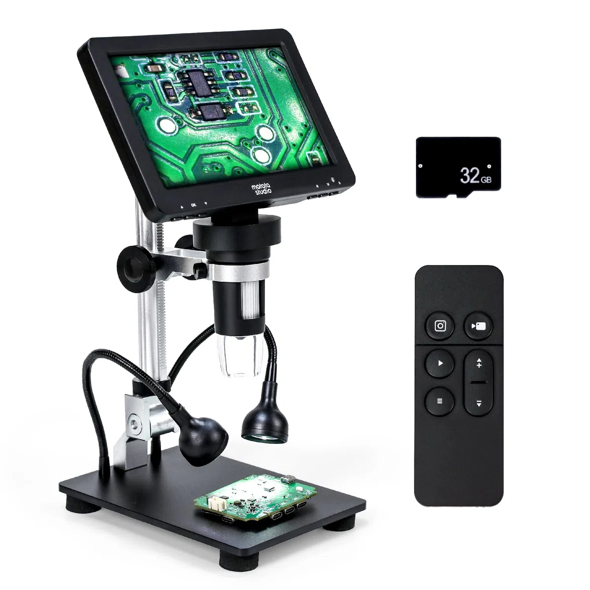 Microscopio Digital MT2 1200X HDMI con Pantalla IPS HD de 7'', Microscopio de Soldadura con Lupa para Monedas 1080P para Niños y Adultos, 10 Luces LED, Compatible con TV/Windows/Mac OS