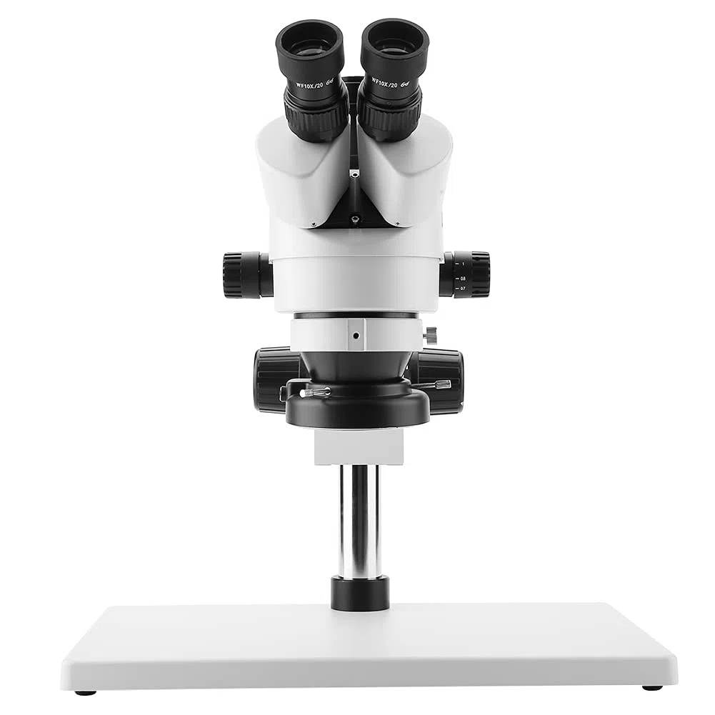 Microscopio estéreo con zoom trinocular, microscopio de aumento 3,5X-90X Oculares WF10X/20 mm accesorio de microscopio 100-240 V, lente de zoom (enchufe UE)