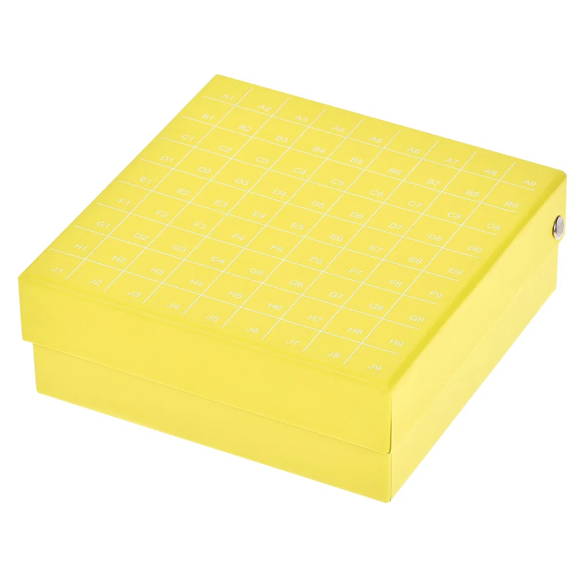 sourcing map Tubo de centrífuga Congelador Caja de almacenamiento Soporte de cartón impermeable de 81 pocillos Amarillo para tubos de microcentrífuga de 1,8 ml / 2 ml