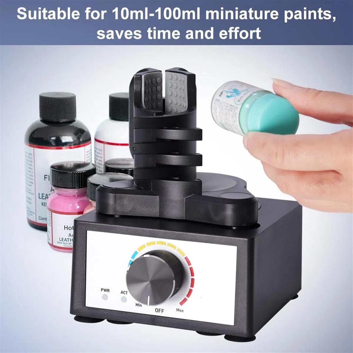 Vortex - Mezclador de pintura manos libres, 300-2400 RPM, velocidad de tres etapas, ideal para laboratorio, esmalte de uñas y uso en laboratorio, capacidad de 10-100 ml