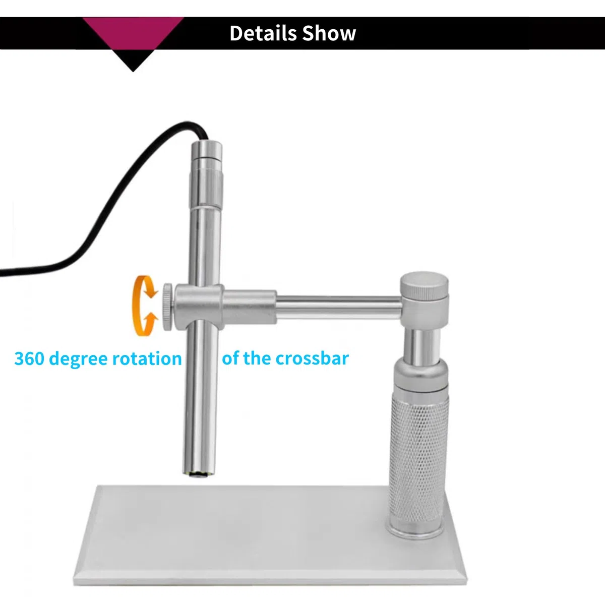 Microscopio digital, Lápiz metálico, USB Microscopio, Endoscopio, Conector USB, Microscopio digital USB, Lupa, Soporte para cámara, Cámara web, Lupa, PC Mac Compatible LED Light Metal Stand