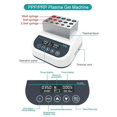 Calentador de gel de plasma, máquina de calentamiento de gel profesional para belleza, compatible con jeringas, sincronización ajustable para un mejor rendimiento