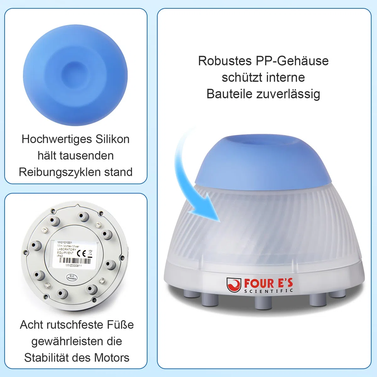 Mezclador Vórtex Mini Agitador Vórtex de Velocidad fija Vortex Mixer Mezcladores Vorticiales enchufe EU Órbita 5,5mm 5000rpm