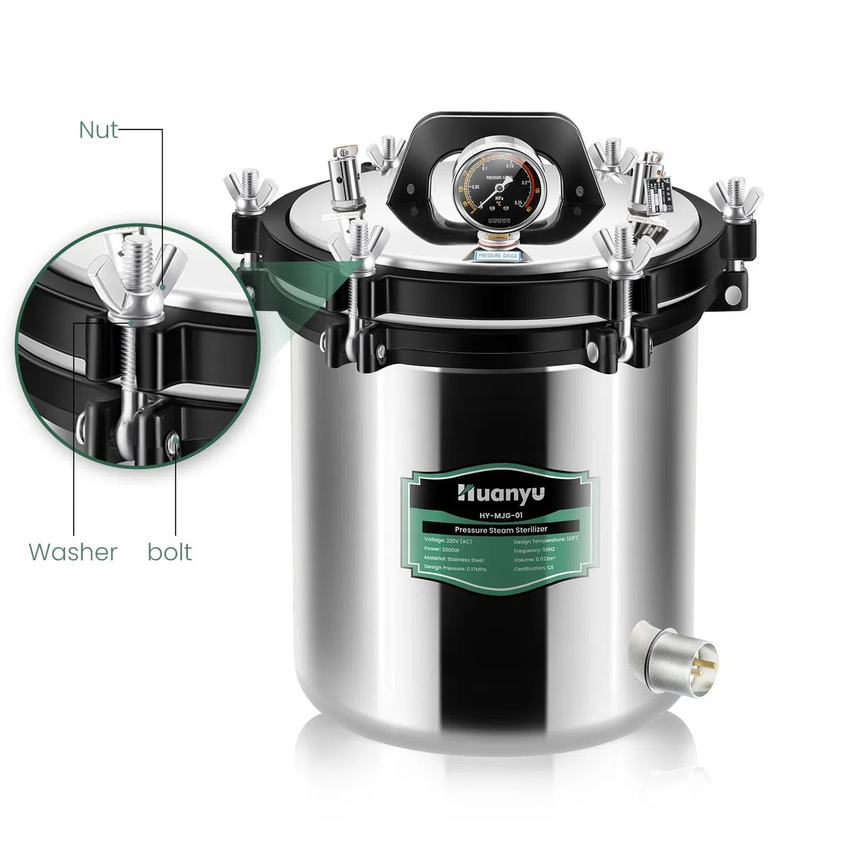 Huanyu Juego de 6 tornillos para autoclave Huanyu Serie