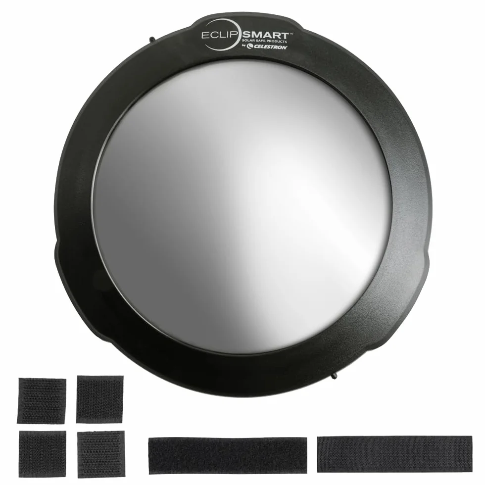 Celestron 94244 EclipSmart Solar Eclipse Telescope Filter – ISO 12312-2 Compliant, Secure Fit with Solar Safe Film, Works with 8” Schmidt-Cassegrain/EdgeHD Telescopes, Black