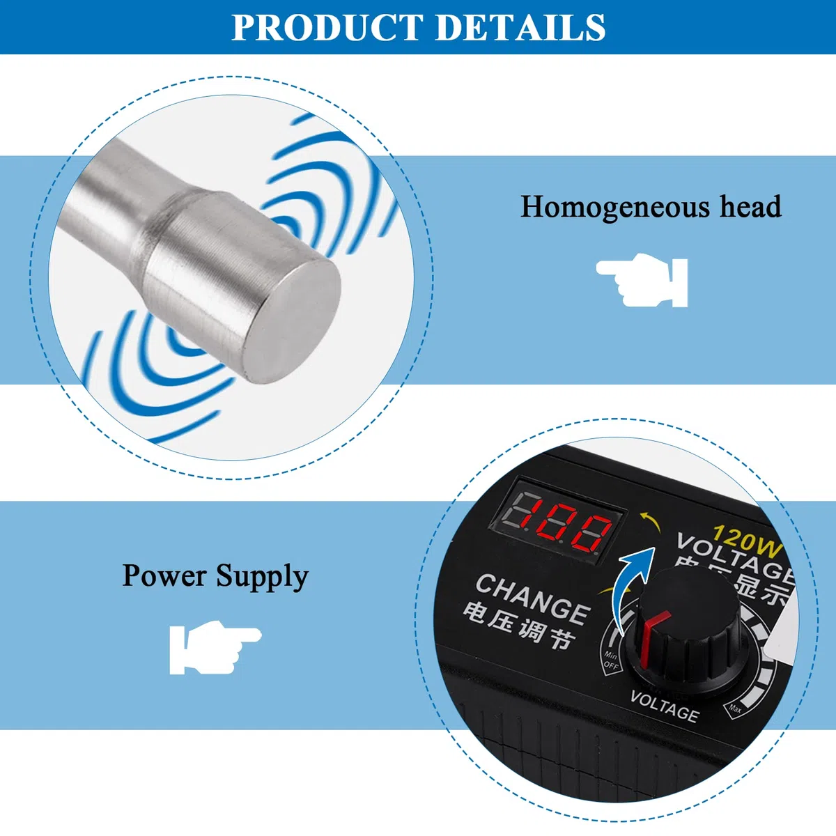 MXBAOHENG Homogeneizador Ultrasónico Portátil de Mano Homogeneizador de Laboratorio para Extracción Celular, Emulsificación y Homogeneización (500W 10mL~500mL)