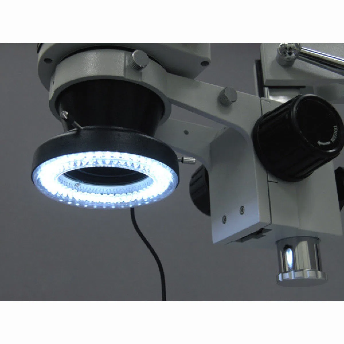 AmScope SM-4TY-144A 7X-90X - Microscopio estéreo Trinocular (4 Zonas, 144 ledes, 7X-90X), Color Blanco