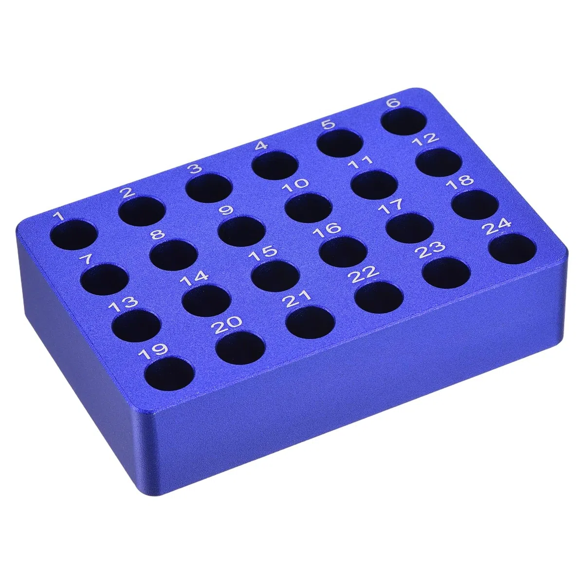 PATIKIL Soporte De Tubos De Microcentrífuga De 24 Pocillos Enfriador Bandeja Placa De Cultivo De Tejidos Bloque De Enfriamiento De Aluminio Para Tubo De PCR De 50ml Equipo De Lab