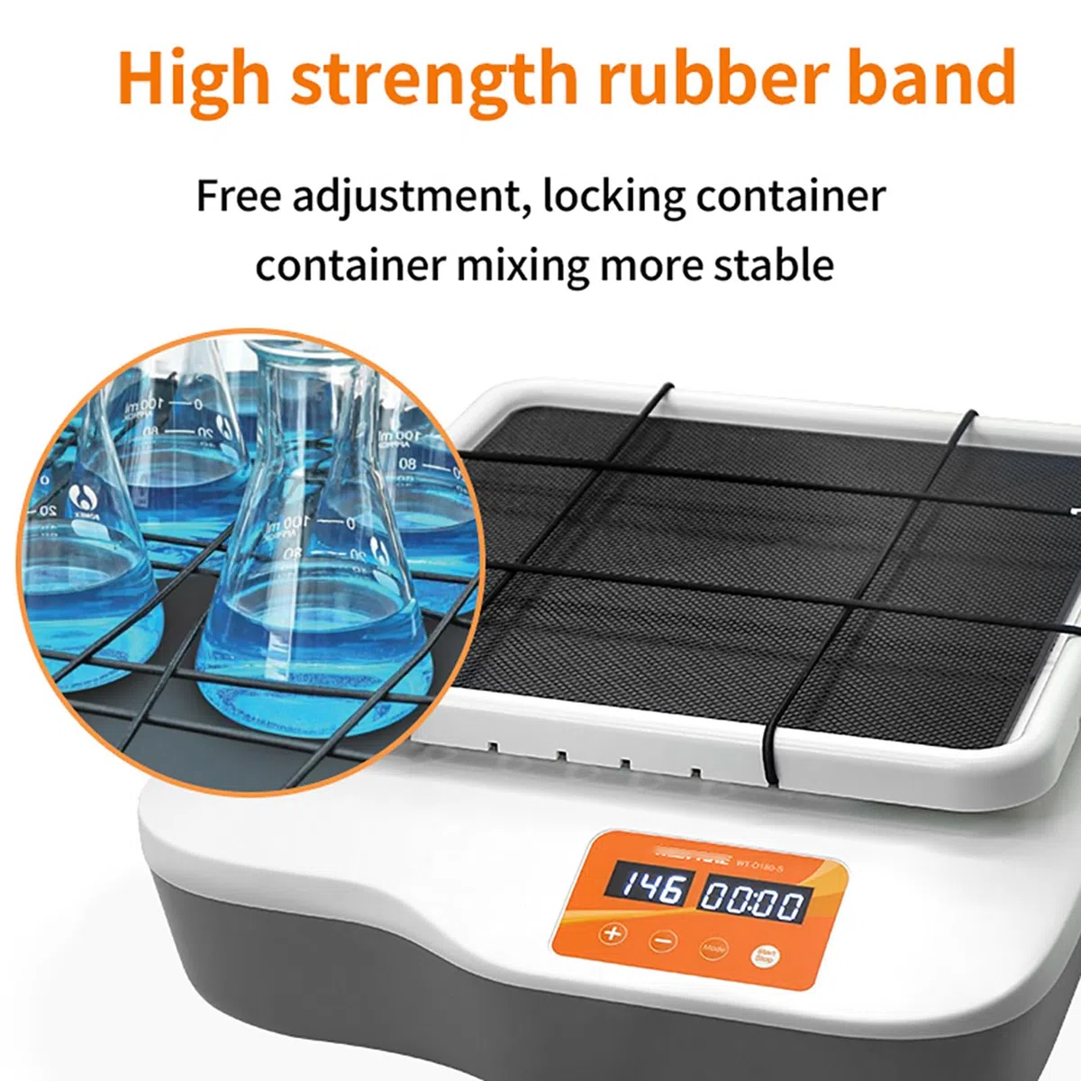 Lab Digital Orbital Shaker Mixer | 268x268mm Plate Size Adjustable Speed 40-200RPM Capacity 2KGS | Timed and Continuous Modes Rotator Shaker for Laboratory
