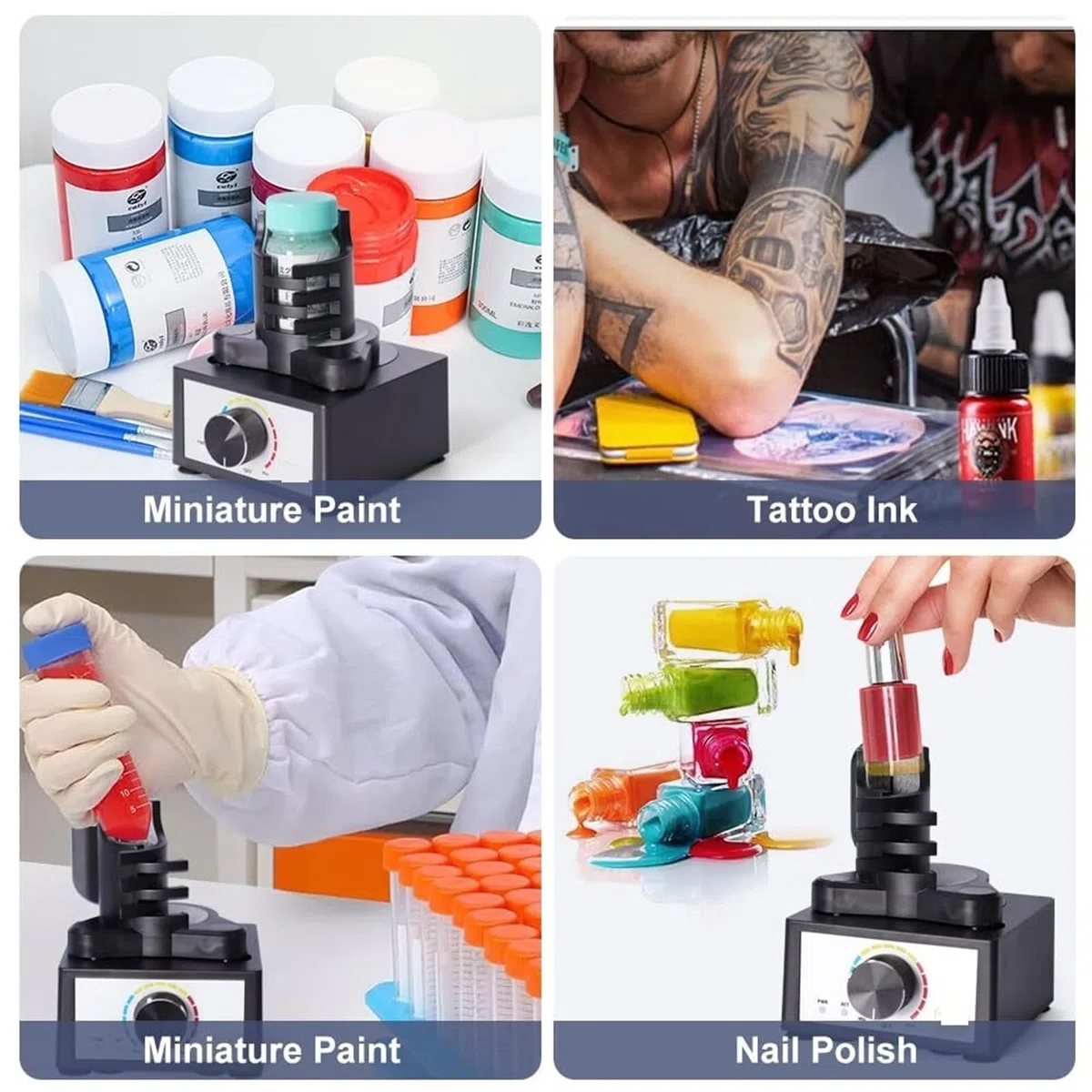 Vortex - Mezclador de pintura manos libres, 300-2400 RPM, velocidad de tres etapas, ideal para laboratorio, esmalte de uñas y uso en laboratorio, capacidad de 10-100 ml