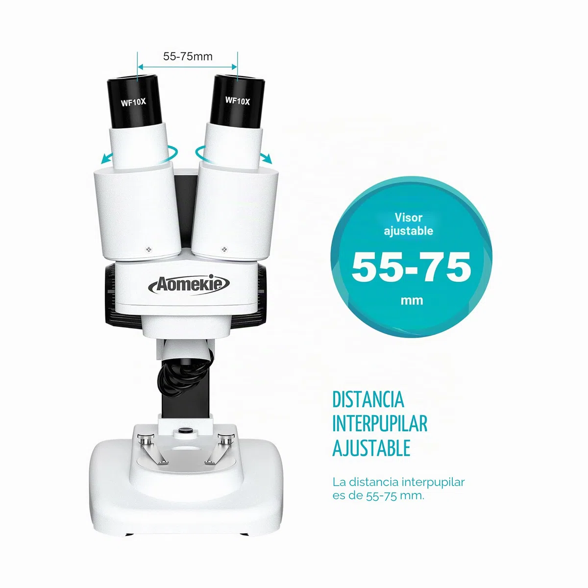 Aomekie Microscopio Estéreo 20X & 50X, Binocular de Aumento con Rodajas de Vidrio y Muestras de Minerales, para Estudiantes y Adultos