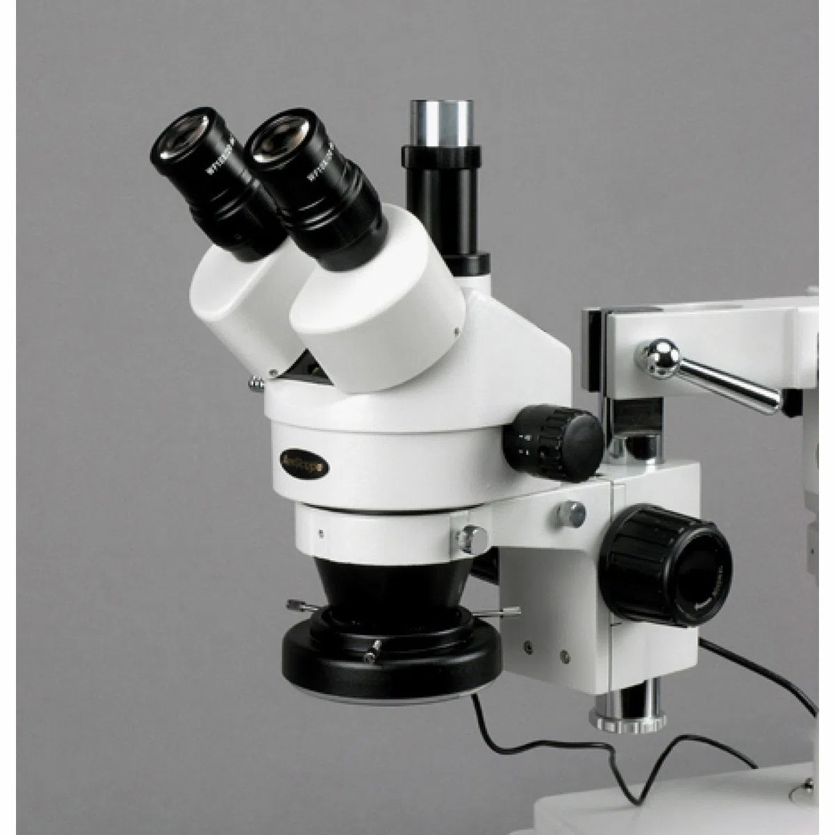 AmScope SM-4TY-144A 7X-90X - Microscopio estéreo Trinocular (4 Zonas, 144 ledes, 7X-90X), Color Blanco