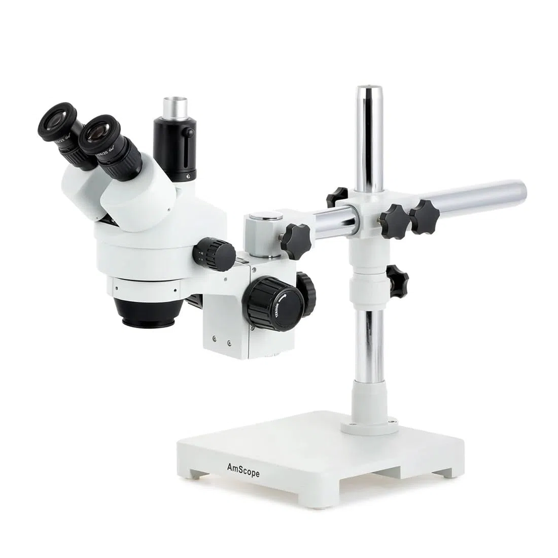 AmScope - Microscopio trinocular con zoom estéreo 7X-45X en soporte de un solo brazo - SM-3T