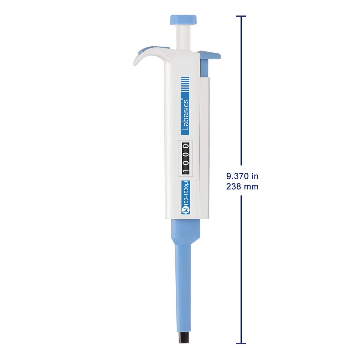Labasics Pipetas Monocanal, Pipeta Manual de Micropipeta de Volumen Variable Ajustable con Cono de Punta Reemplazable para Investigación de Laboratorio, 100-1000 µL