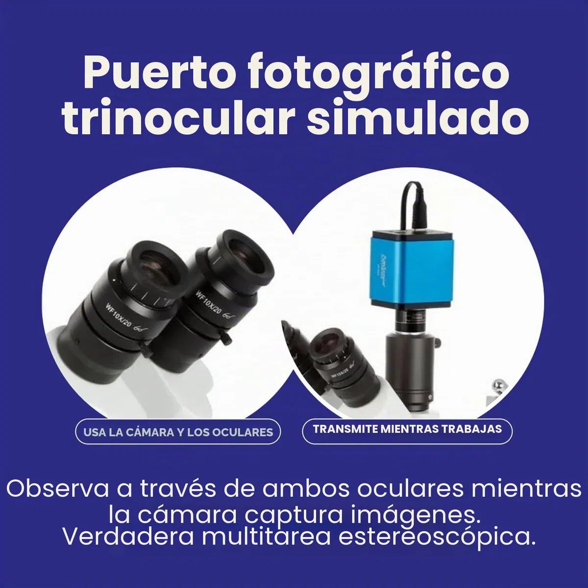 AmScope 7X-45X Simul-Focal Stereo Lockable Zoom Microscopio en Soporte de Brazo Dual