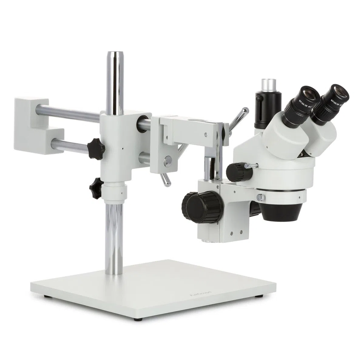 Microscopio AmScope SM-4Tcon zoom trinocular profesional, lentes WH10x, aumento de 7X-45X, objetivo con zoom de 0,7X-4,5X, iluminación ambiental, soporte con dos brazos estilo jirafa