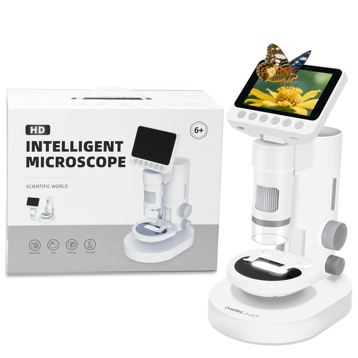 Microscopio para Niños, Principiantes y Adultos,Microscopio Infantil Portátil Que Puede Hacer Fotos y Vídeos,Experimentos para Niños a Partir de 6 Años,Regalo Infantil Ideal,con Tarjeta SD