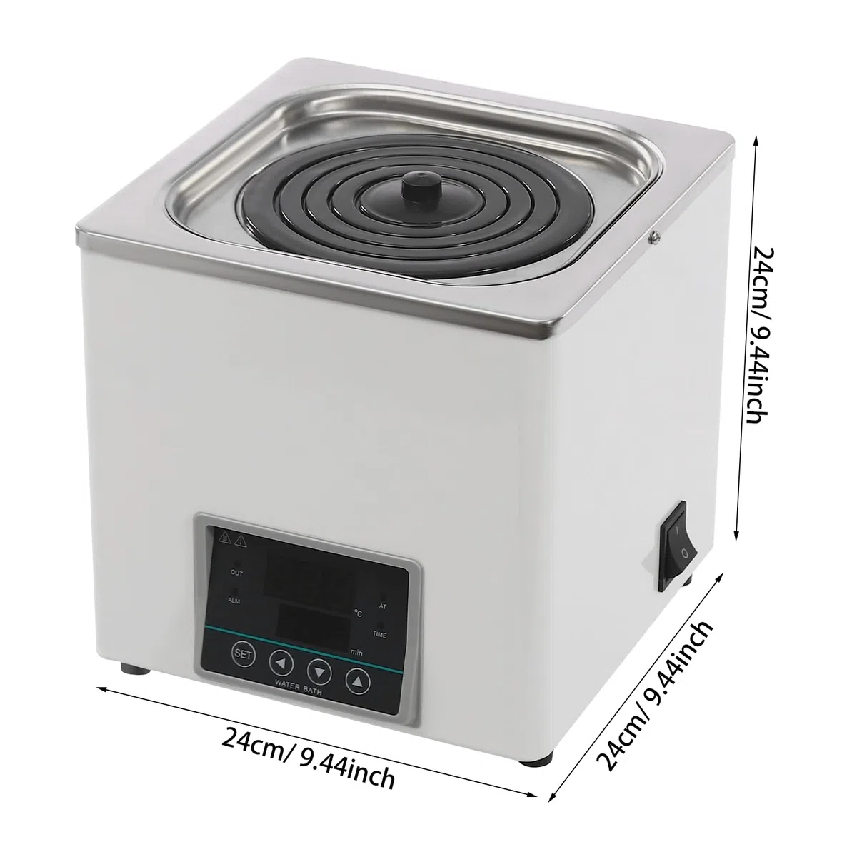 Calefactor de baño maría, regulador de temperatura, recipiente de acero inoxidable, placa de calentamiento al baño maría, capacidad 3 l, 220 V, 300 W, para experimentos químicos