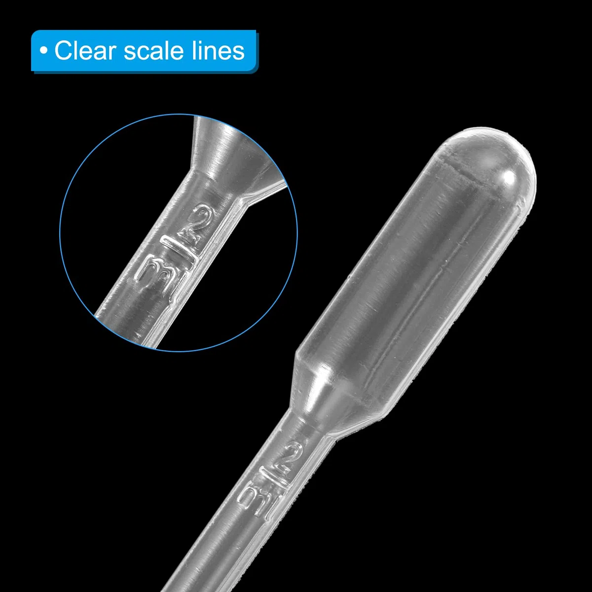 PATIKIL Transferencia Desechables Pipetas, 300uds 2ml LDPE Polietileno Plástico Pipeta para Transferencia Líquido para Laboratorio, Química, Transparente