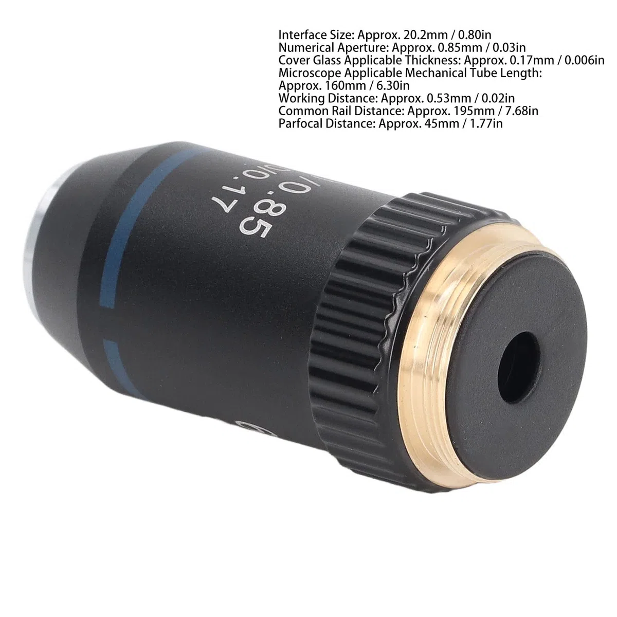 Lente objetivo de microscopio, microscopio acromático 60X, dispositivo de protección de resorte para biología