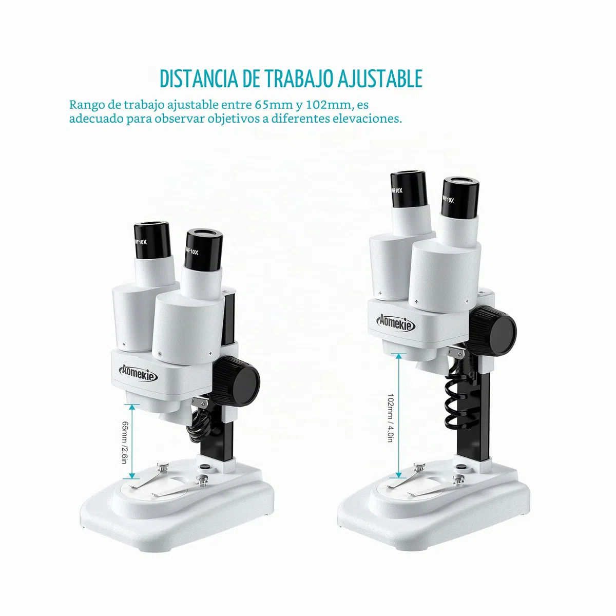 Aomekie Microscopio Estéreo 20X & 50X, Binocular de Aumento con Rodajas de Vidrio y Muestras de Minerales, para Estudiantes y Adultos