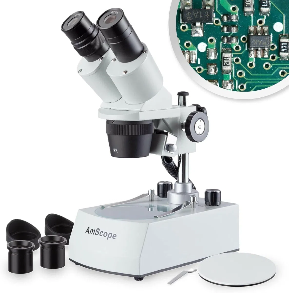 AmScope – 20X-80X LED inalámbrico Stereo Microscopio Cordless
