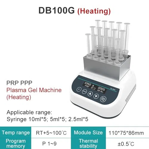 Calentador de gel de plasma, máquina de calentamiento de gel profesional para belleza, compatible con jeringas, sincronización ajustable para un mejor rendimiento