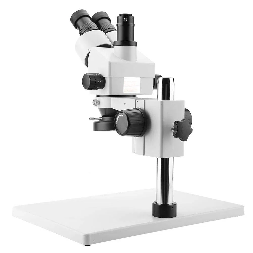 Microscopio Estéreo de Zoom Continuo con Aumento de 3.5X-90X, Lente de Zoom de 0.7X-4.5X, Microscopio Estereoscópico Trinocular, con Ocular WF10X / 20 mm, Distancia de Trabajo Efectiva de 30-165 mm