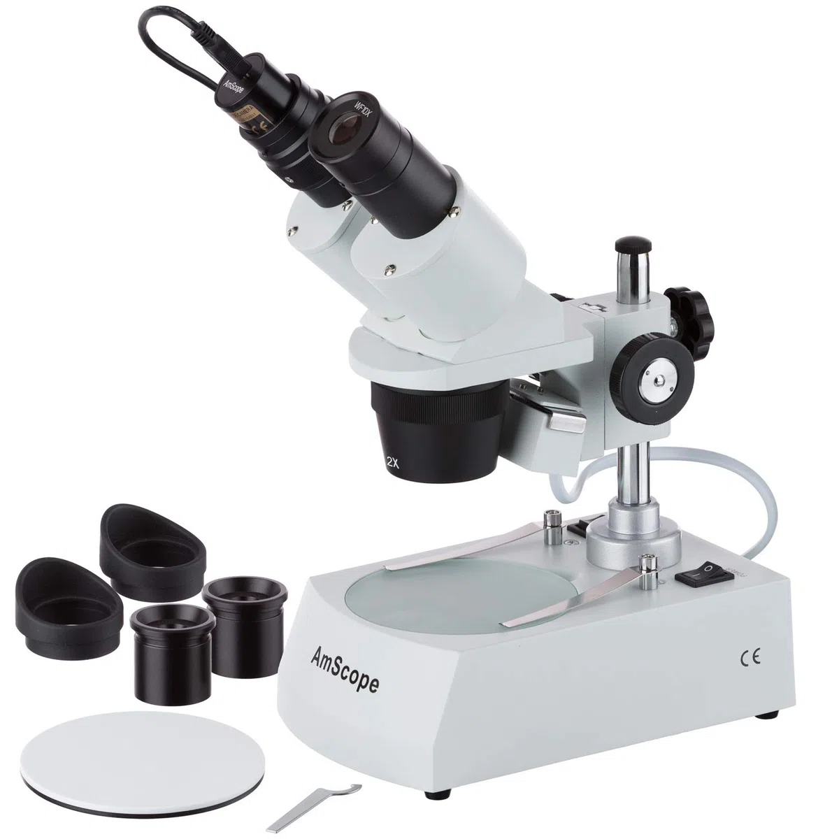 AmScope SE306R-PE-20X ​​40X Microscopio est-reo Dos Luz Con Usb de la c-mara